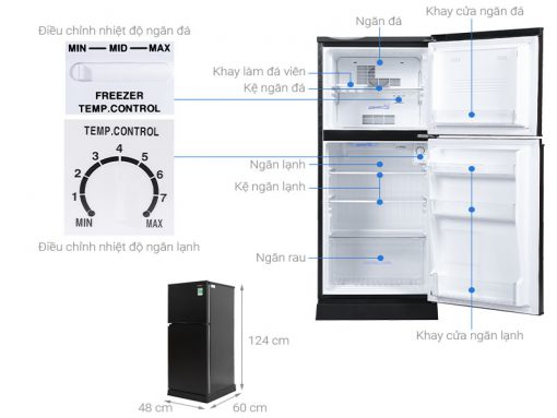 Thông số Tủ lạnh Aqua 130 lít AQR-T150FA